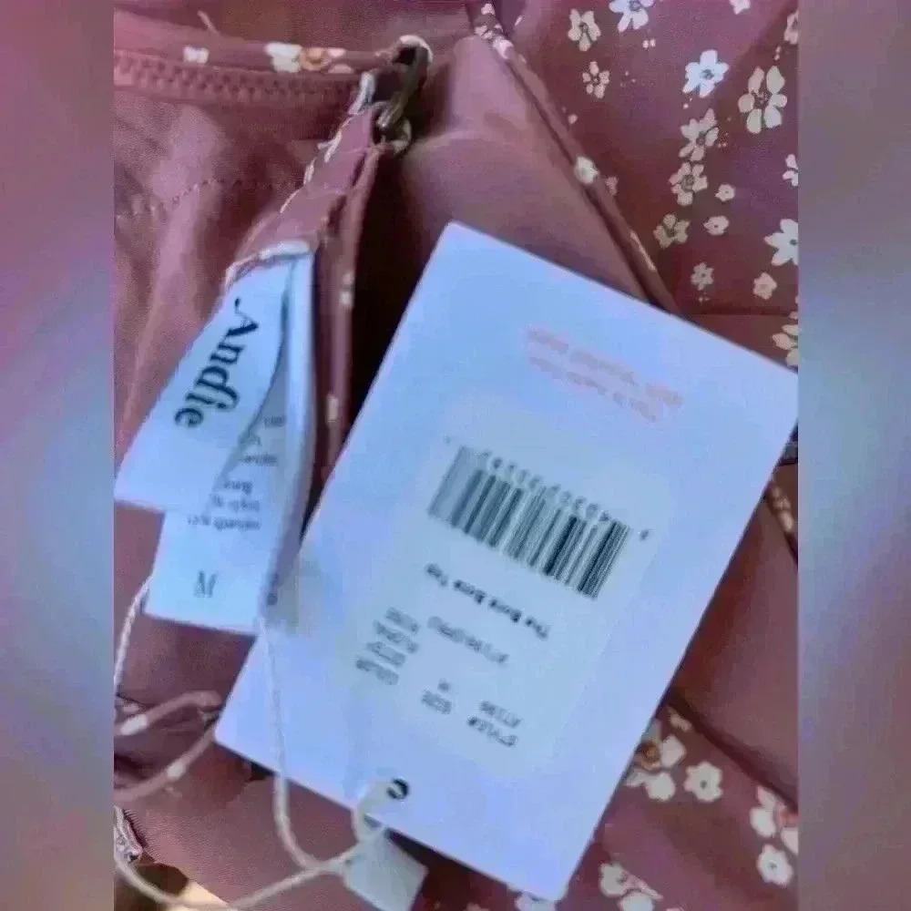 $70 Andie Swim Bora Bora‎ Top Ditsy Floral Rose Pink Size Feminine Girly Dainty - Picture 2 of 4